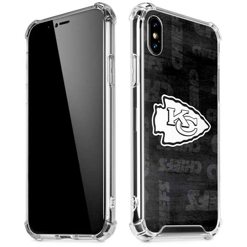 NFL Kansas City Chiefs Black & White iPhone XS Max Clear Case